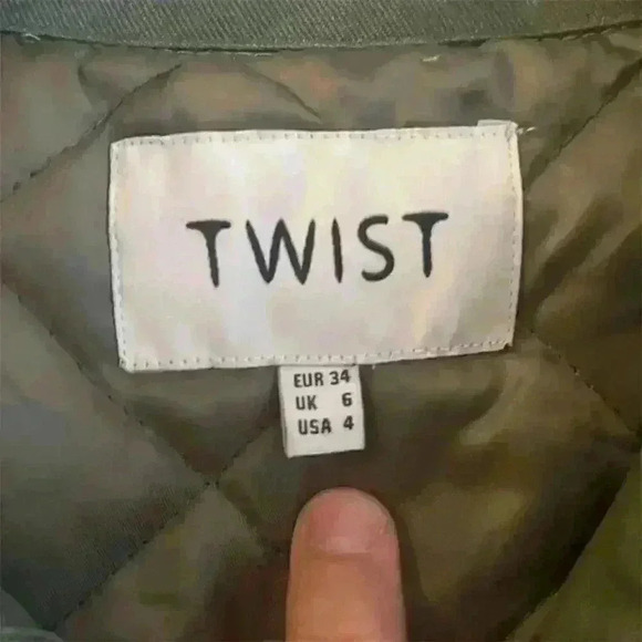 Twist Women's Quilted Utility Jacket Green Size 4 Faux Fur Cuffs - Picture 2 of 6